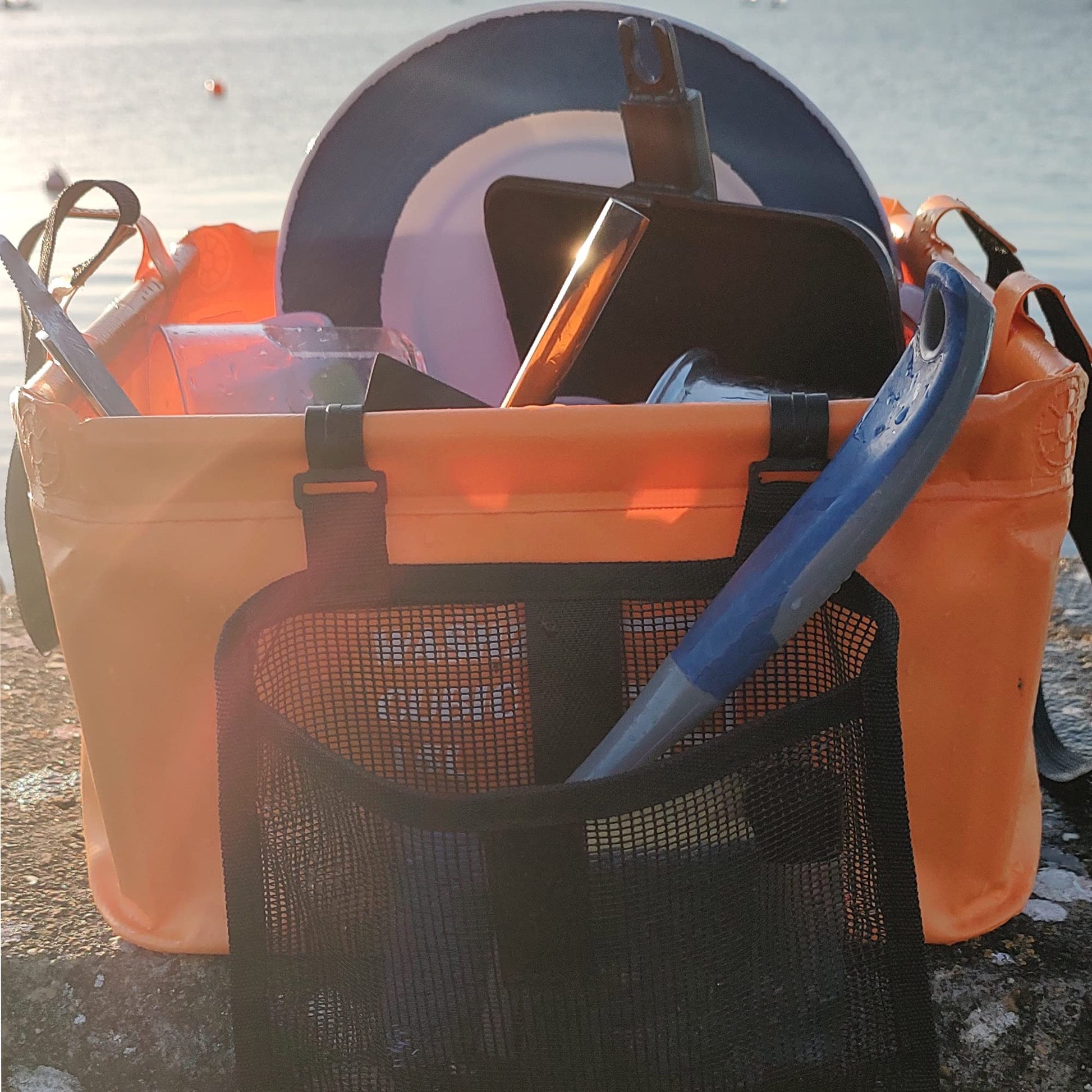 WASH22 Cubic 15L Folding Collapsible Camping Washing Basin Bucket Bag Tidy for Tents Motorhomes Campervans Caravans