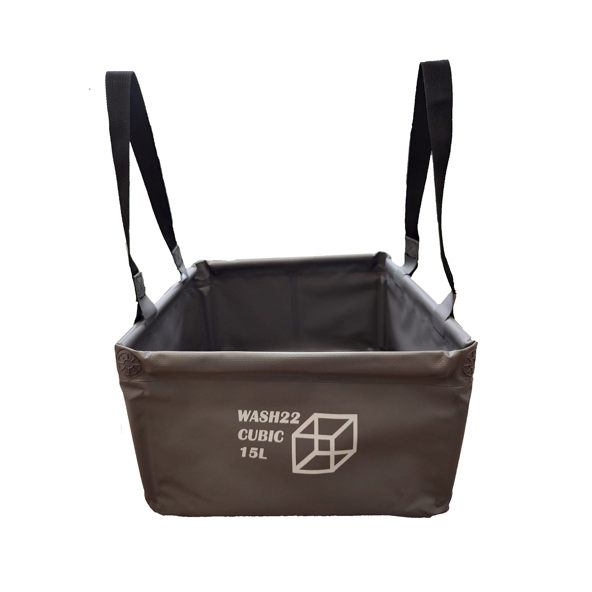 WASH22 Cubic 15L Folding Collapsible Camping Washing Basin Bucket Bag Tidy for Tents Motorhomes Campervans Caravans