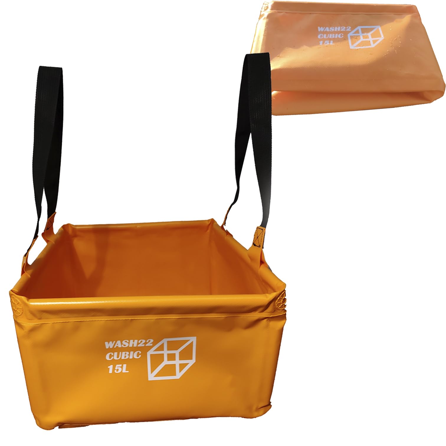 WASH22 Cubic 15 Litres (Orange) Folding Storgae Bag Washing Up Basin Sink Bucket 15L