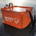 WASH22 Cubic 15L -Orange -  Collapsible Camping Wash Basin Bucket with Mesh Storage Bag