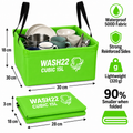 WASH22 Cubic 15L Collapsible Camping Washing Up Bowl - Light Green - Venom