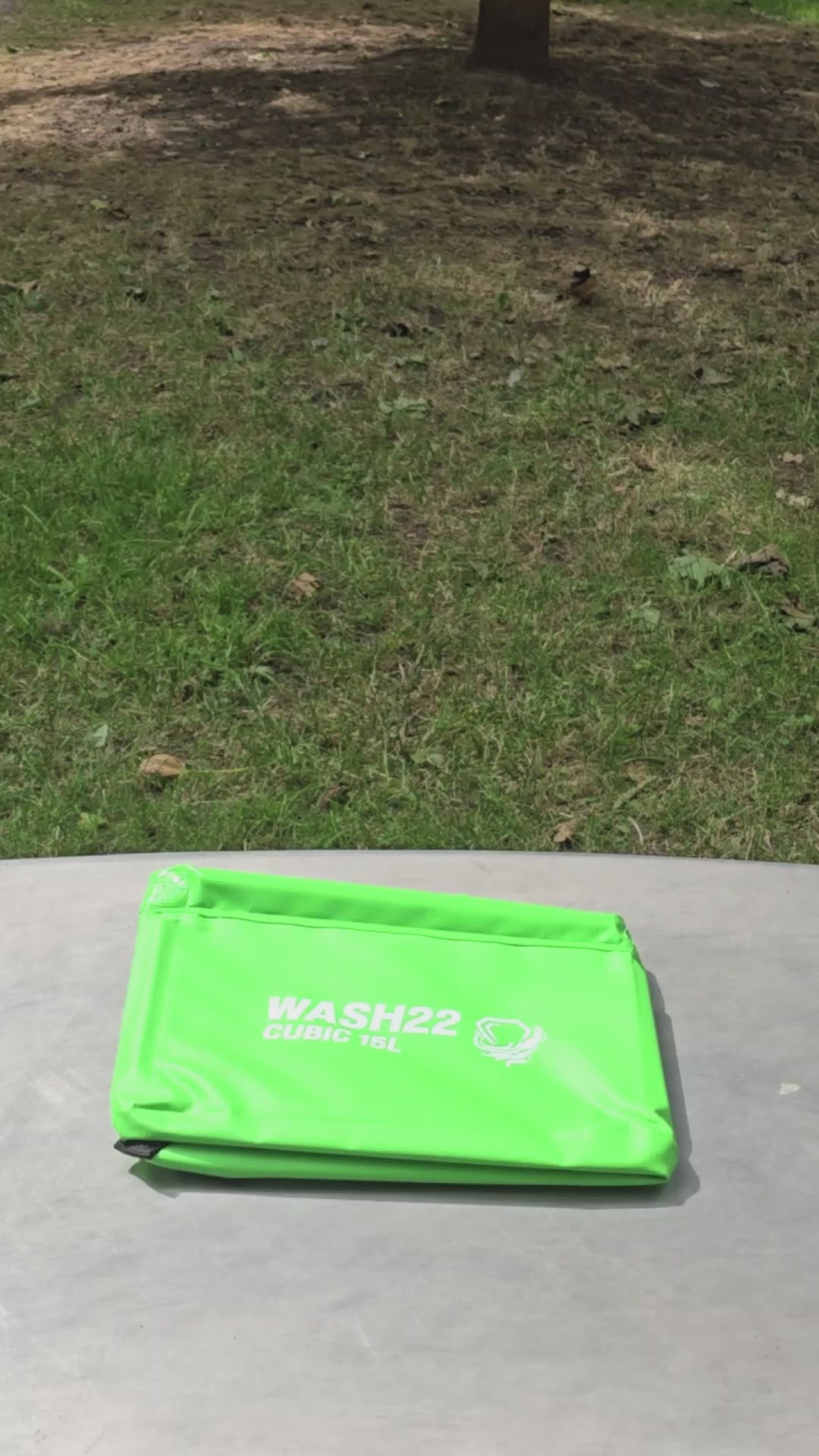 WASH22 Cubic 15L Collapsible Camping Washing Up Bowl - Light Green - Venom