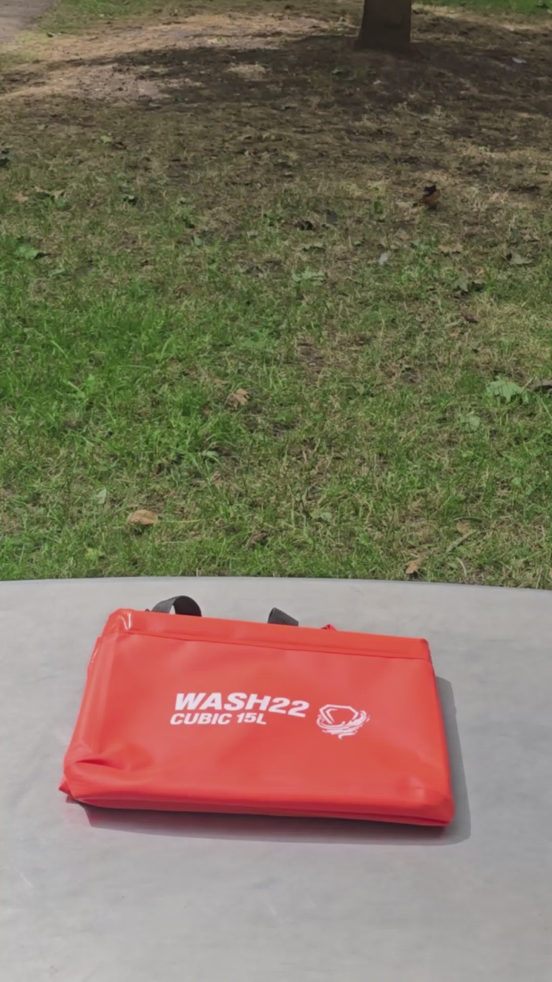 WASH22 Cubic 15L Collapsible Camping Washing Up Bowl - Orange